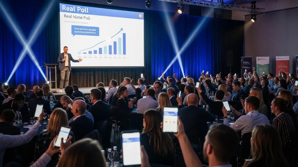 Attendees engaging in interactive activities at a business event