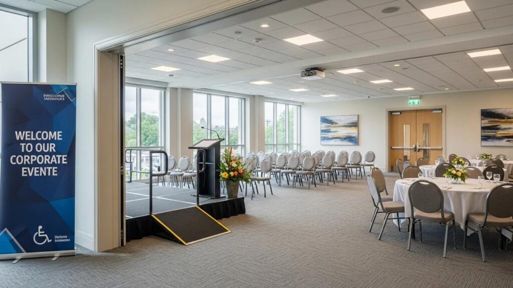 Cost-effective event venue with elegant decor and natural lighting