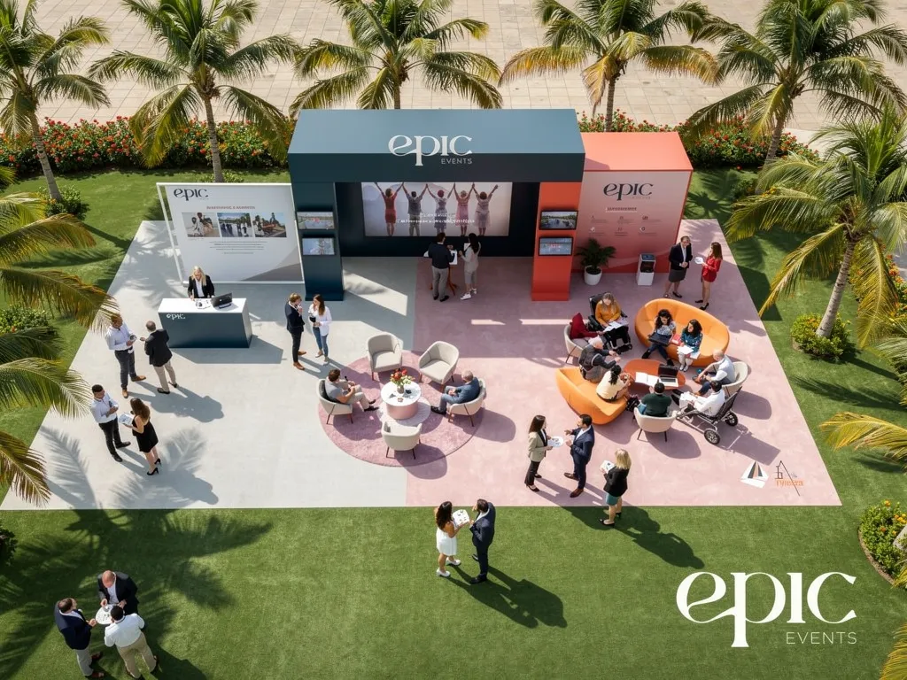 a recent Experience Epic Events corporate installation with branded activation setup